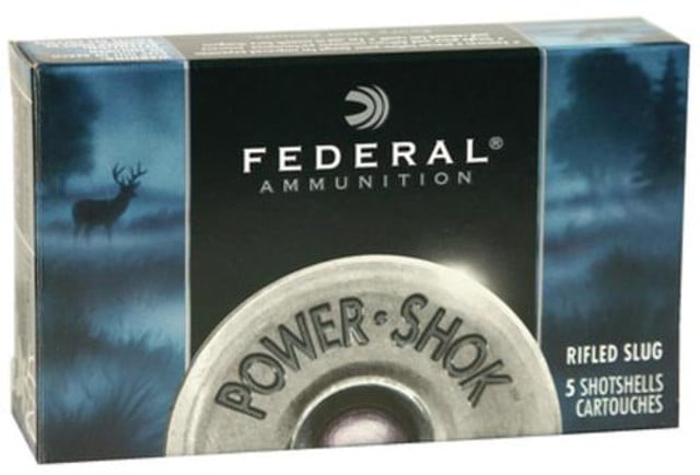 Federal Power-Shok 12 Ga, 3", 1600 FPS, 1.25oz, Hollow Point Rifled Slugs, 5rd/Box