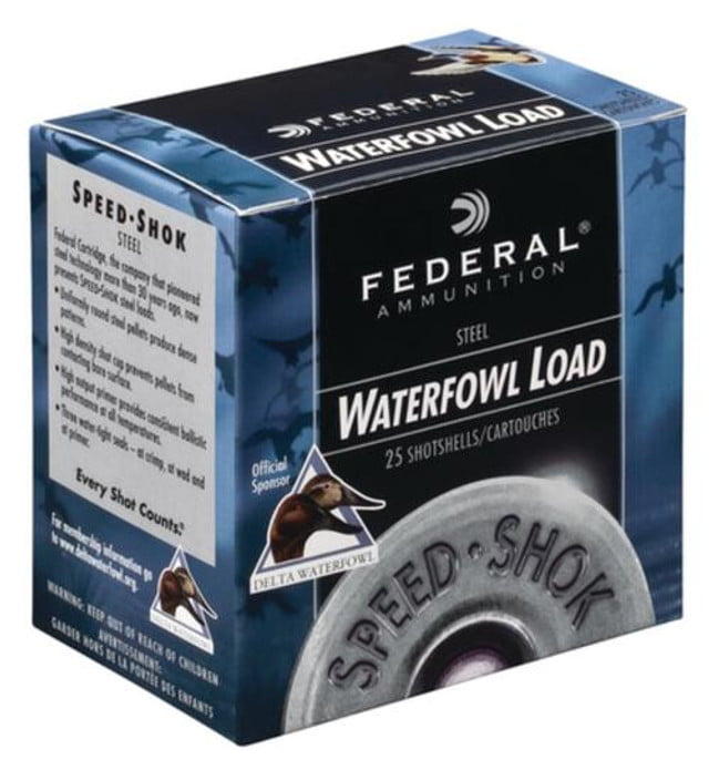 Federal Speed-Shok Steel 10 Ga, 3.5", 1450 FPS, 1.5oz, BBB Shot, 25rd/Box
