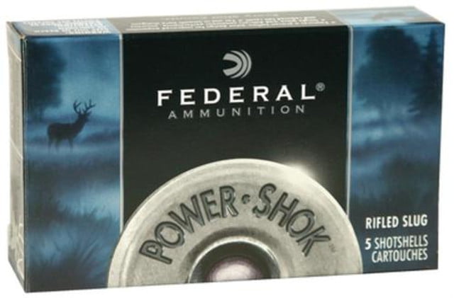 Federal Power-Shok 10 Ga, 3.5", 1280 FPS, 1.75oz, Hollow Point Rifled Slug, 5rd/Box