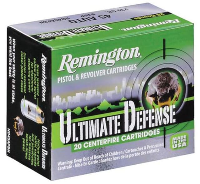 Remington Ultimate Home Defense .40 S&W 180gr, Brass Jacketed Hollow Point 20rd Box