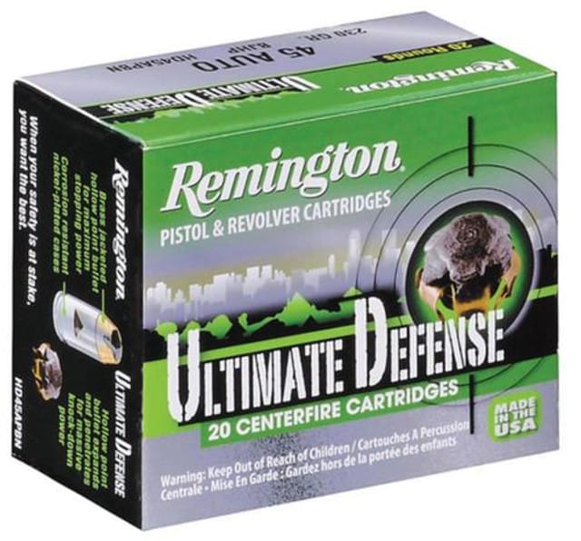 Close× Remington Ultimate Home Defense 9mm 124gr, Brass Jacketed Hollow Point 20rd Box