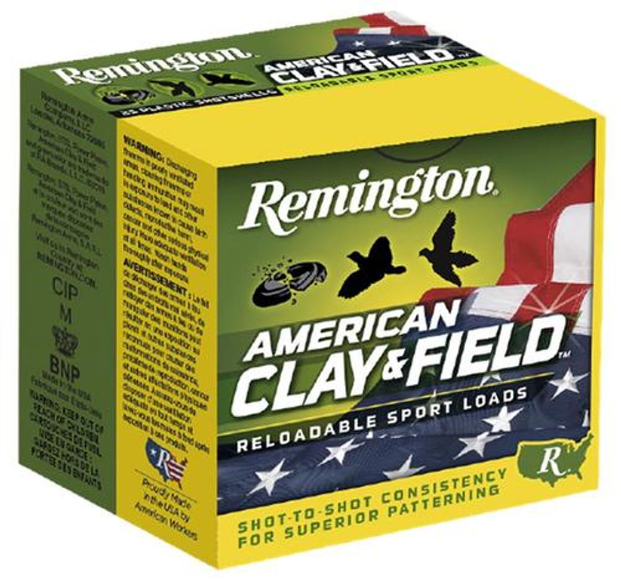 Remington American Clay & Field Sport Loads 12 Ga, 2.75", 1-1/8 oz, 8 Shot, 25rd/Box