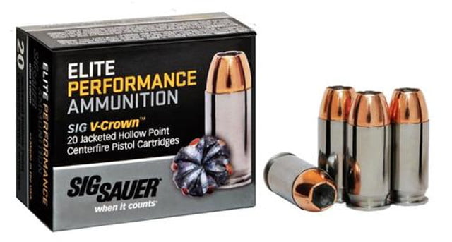 Sig Ammo 45 ACP 230Gr Elite V-Crown JHP 20rd Box