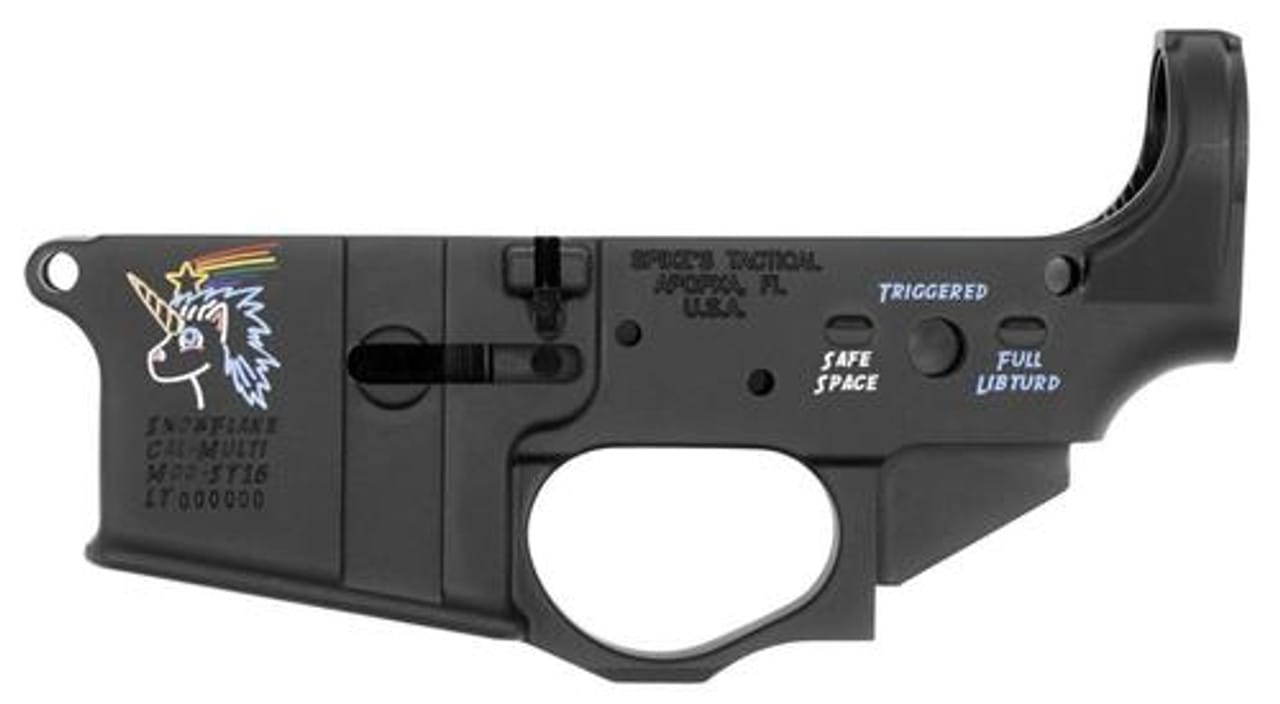Spikes STLS030CFA Lower Snowflake with Color Fill AR Platform Multi-Caliber Black Hardcoat Anodized