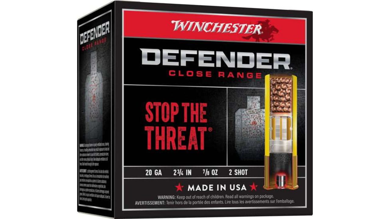 Winchester Defender 20 Ga 2.75" Shell, 7/8 oz, 2 Shot, 10rd Box