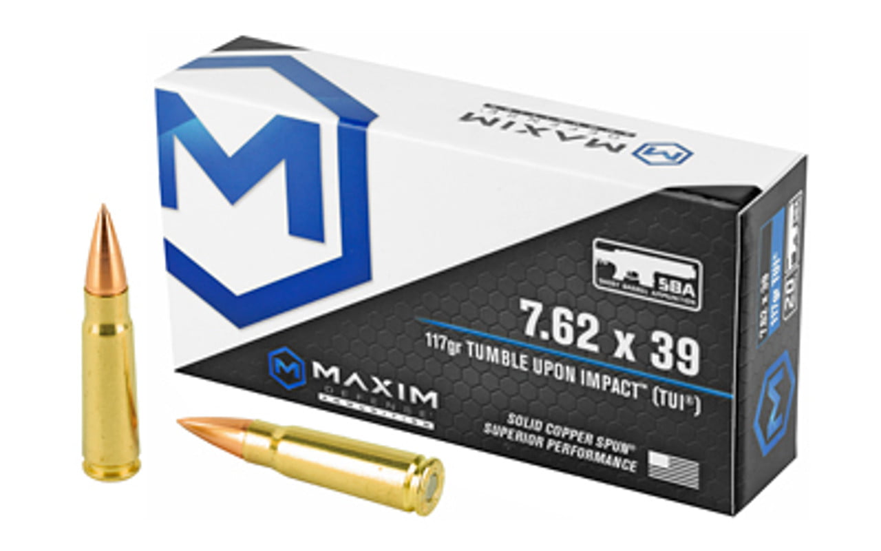 Maxim 7.62X39mm 117gr TUI Ammo, 20rd Box