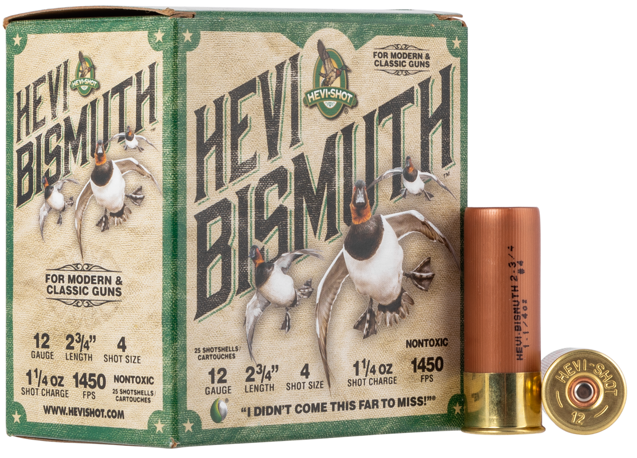 Hevishot Hevi-Bismuth Waterfowl 12 Ga, 2.75", 1 1/4oz, 4 Shot, 25rd Box