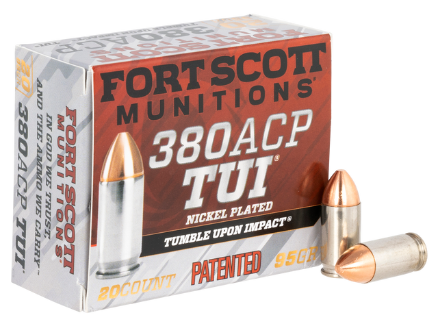 Close× Fort Scott Tumble Upon Impact .380 ACP, 95gr, Solid Copper Spun, 20rd Box