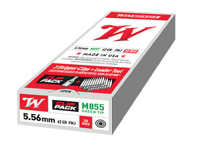 Winchester USA 5.56x45mm NATO, 62gr, FMJ, 30rd Box (Clip Pack)