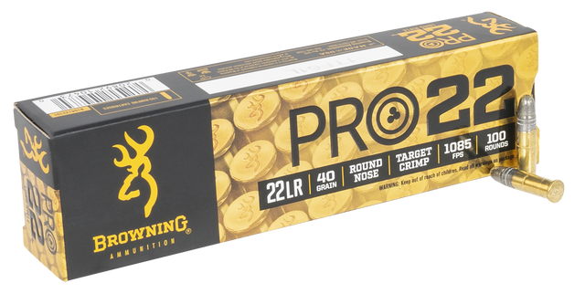 Browning PRO22 Subsonic .22 LR, 40gr, Lead Round Nose, 100rd Box