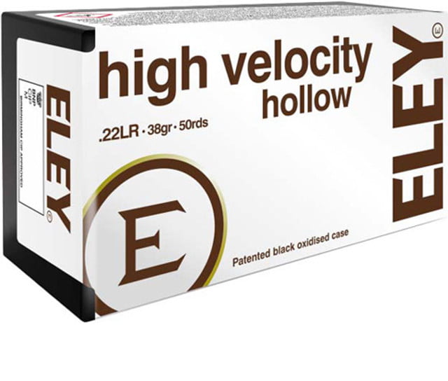 Eley High Velocity .22 LR, 38gr, Hollow Point, 50rd Box
