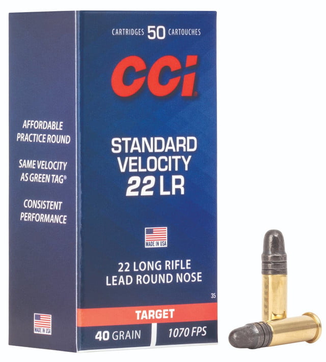 CCI Standard Velocity .22 LR, 40gr, Lead Round Nose, 50rd Box