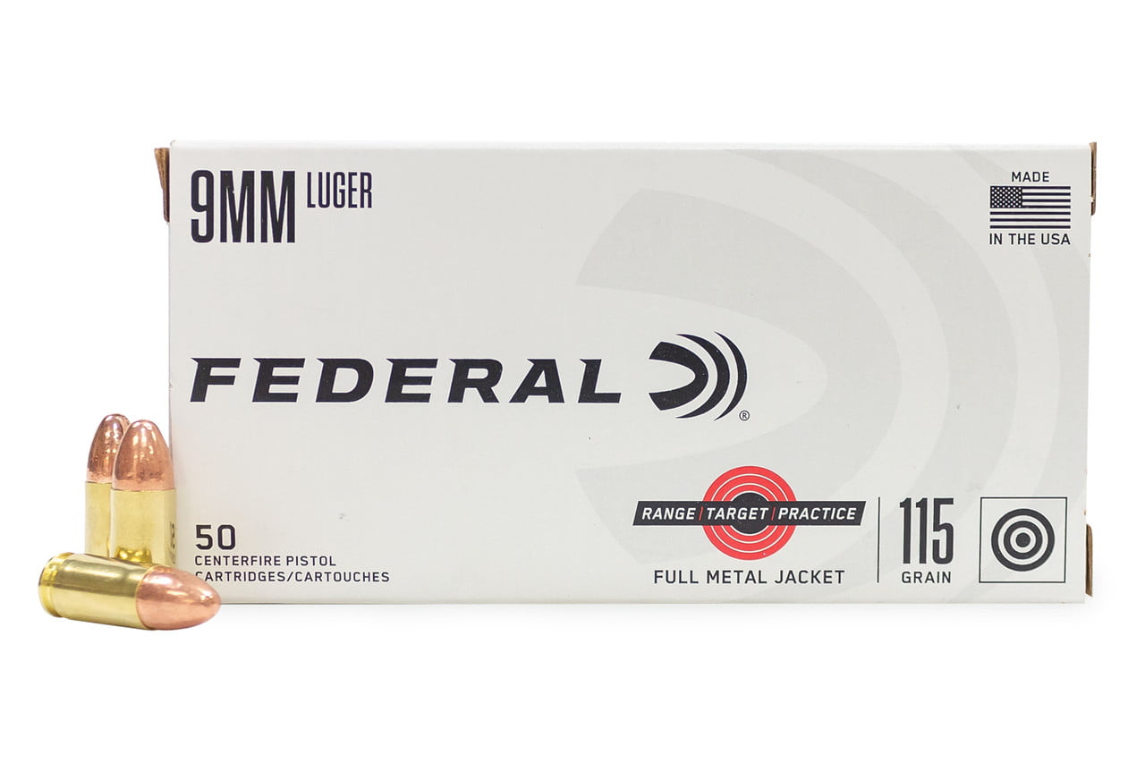 Federal RTP 9mm Range and Target 115gr, FMJ, 50rd Box