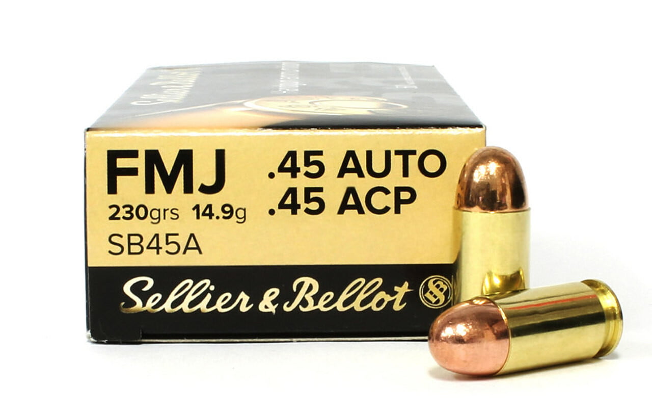 Sellier & Bellot .45 ACP, 230gr, FMJ, 50rd Box