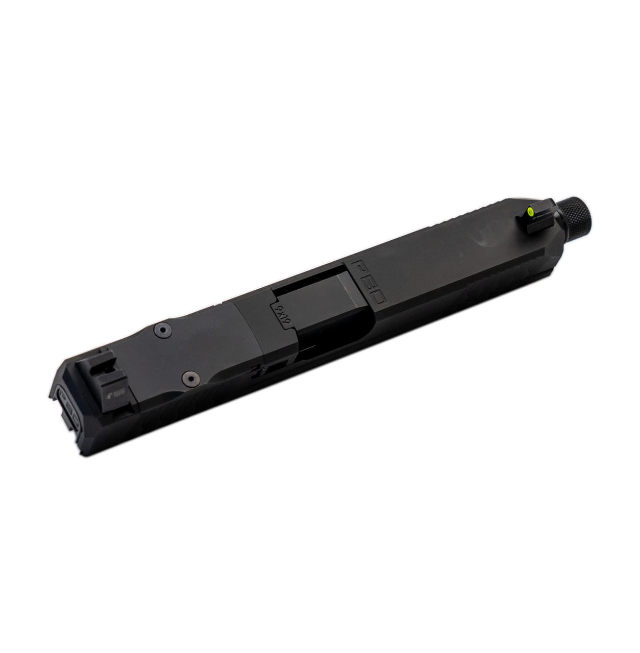 Polymer80 PFS9/ PF940V2 Full Size Slide Assembly, Optic Cut, Threaded Barrel, Night Sights, Black