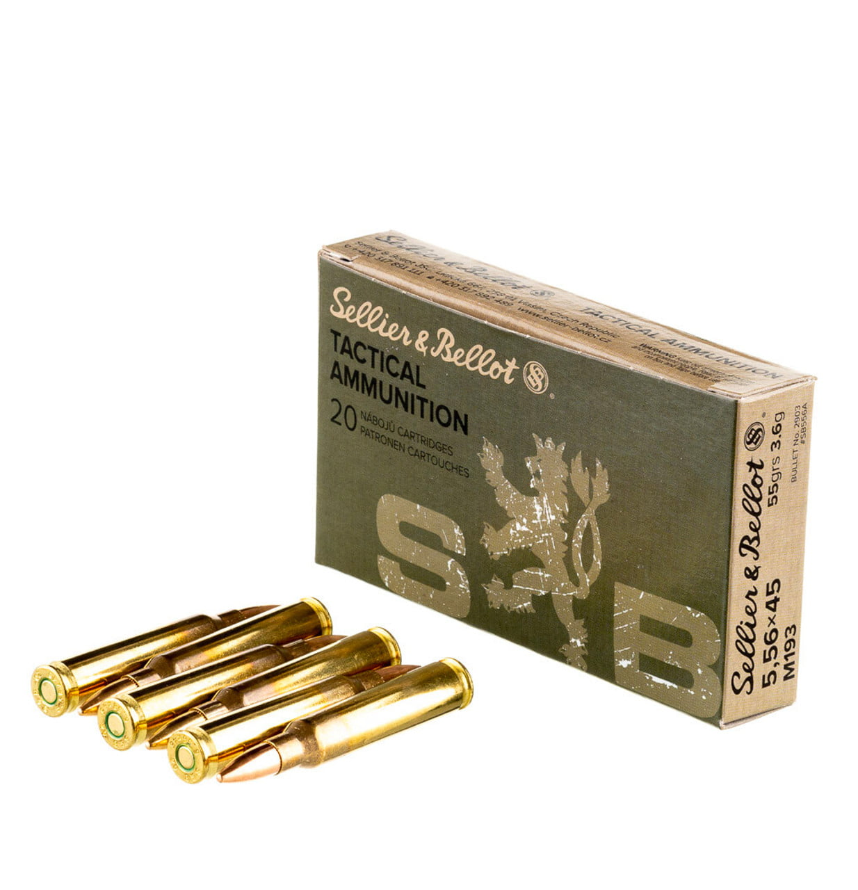 Sellier & Bellot M193 5.56x45mm, 55gr, FMJ, 1000rd Case